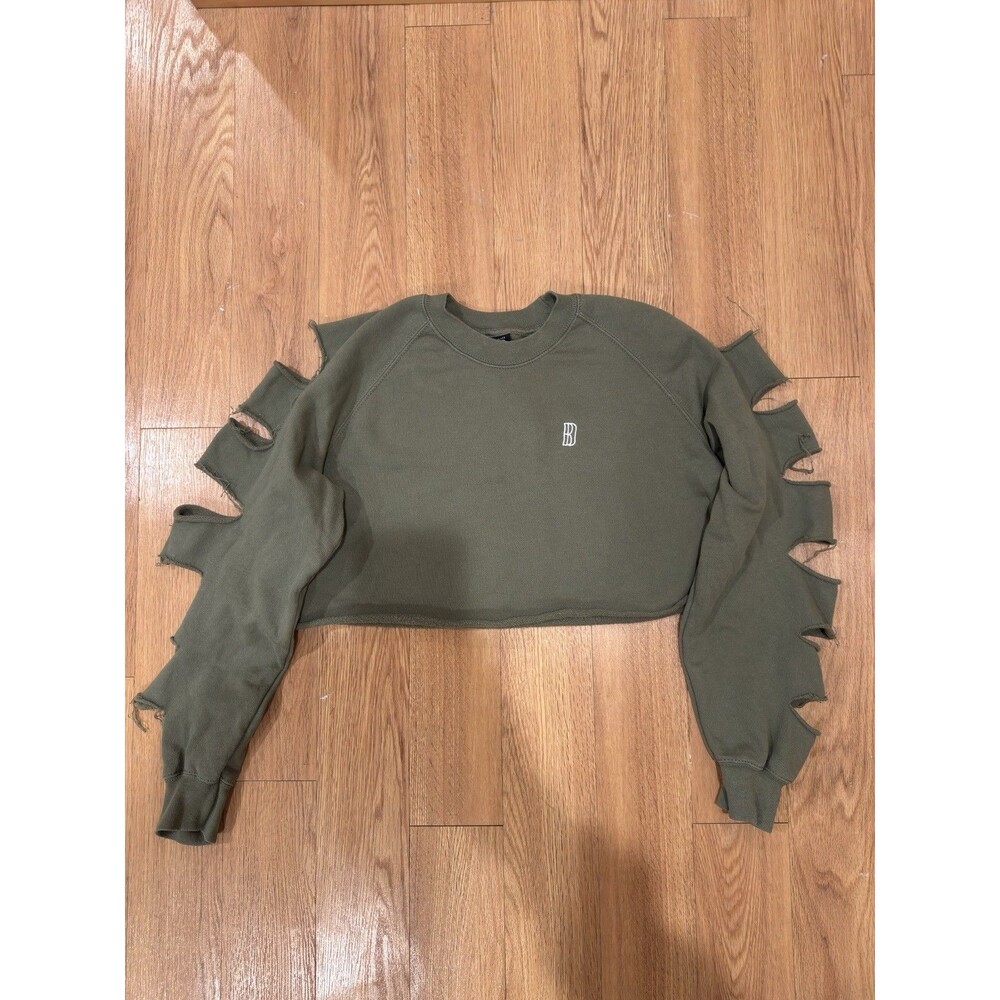 Blvck Clothing Company Crop Top Distressed Shirt With Shoulder Holes Size Small